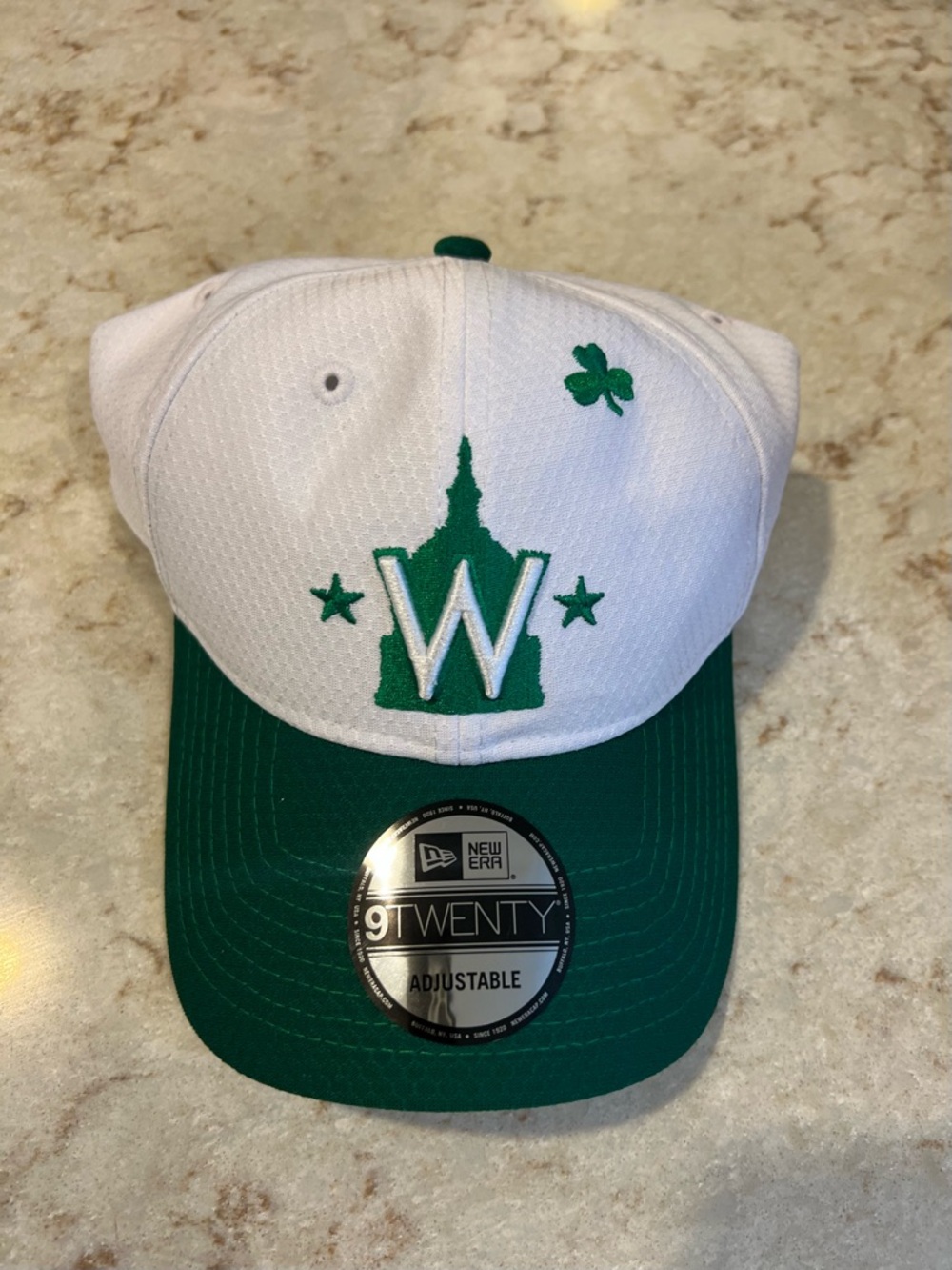New Era 9TWENTY White & Green Baseball Cap Washington Nationals ‘W' Logo